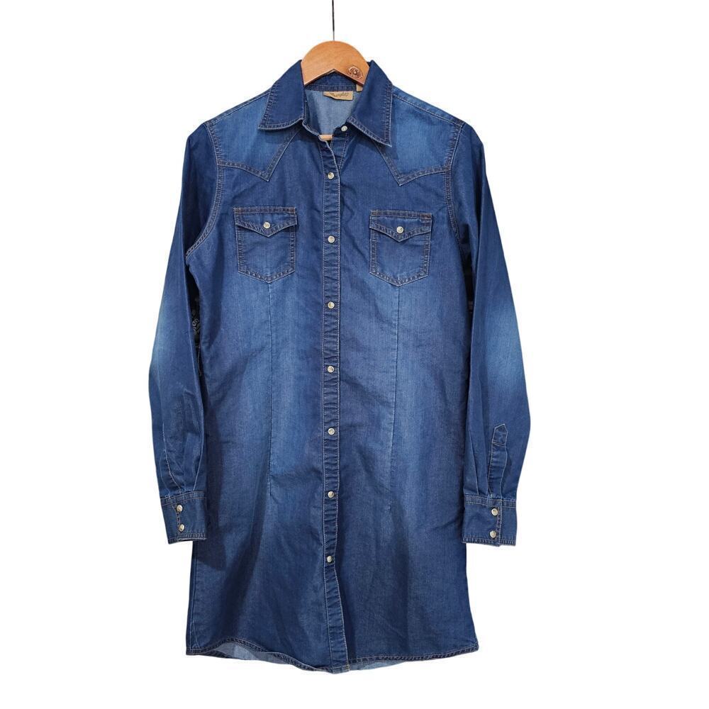 Wrangler Western Denim Shirt Dress Size S - Picture 2 of 6
